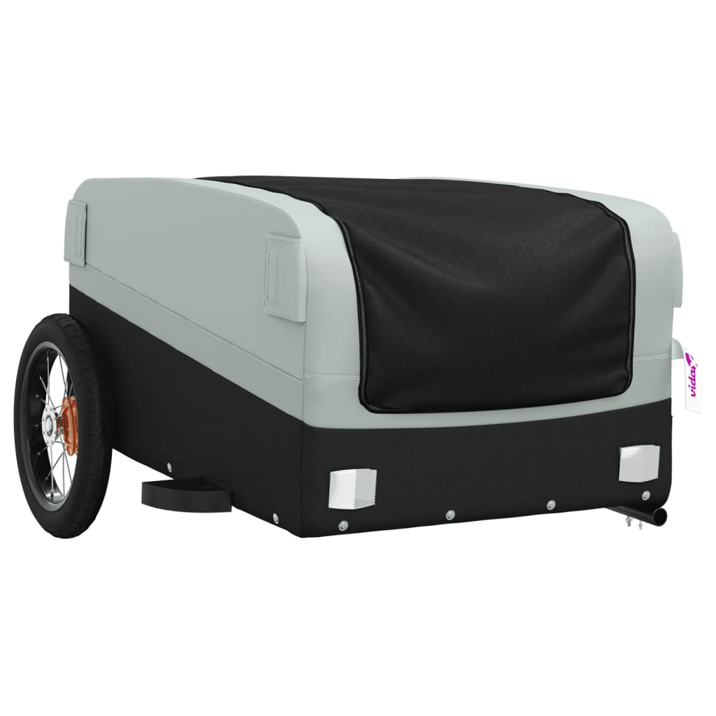 vidaXL Bike Trailer Black and Grey 30 kg Iron 4