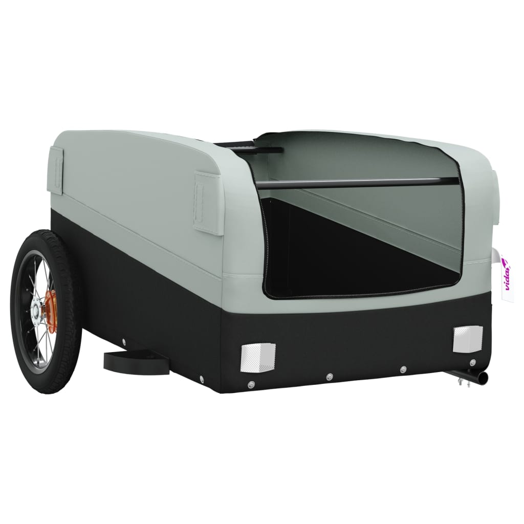 vidaXL Bike Trailer Black and Grey 30 kg Iron 5