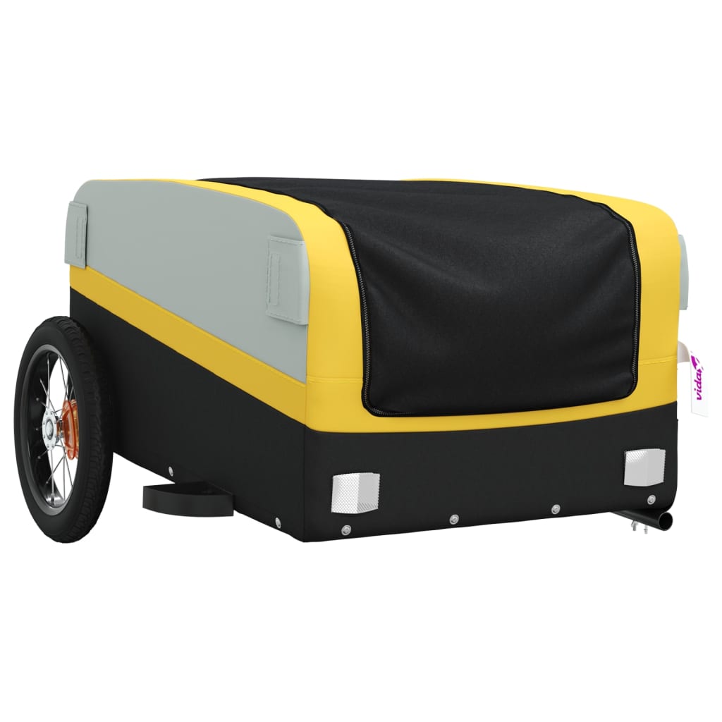 vidaXL Bike Trailer Black and Yellow 30 kg Iron 4