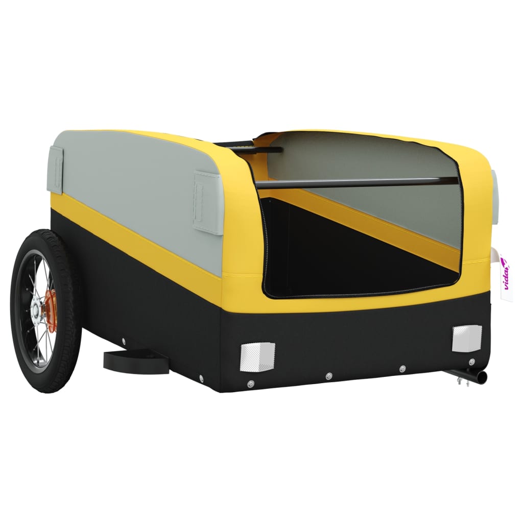 vidaXL Bike Trailer Black and Yellow 30 kg Iron 5
