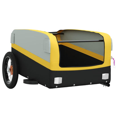 vidaXL Bike Trailer Black and Yellow 30 kg Iron 5