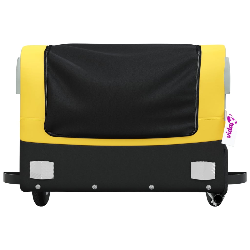 vidaXL Bike Trailer Black and Yellow 30 kg Iron 6