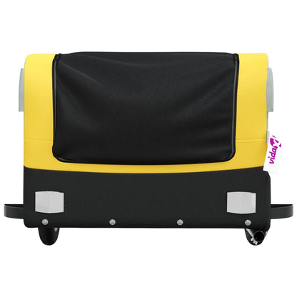 vidaXL Bike Trailer Black and Yellow 30 kg Iron 6