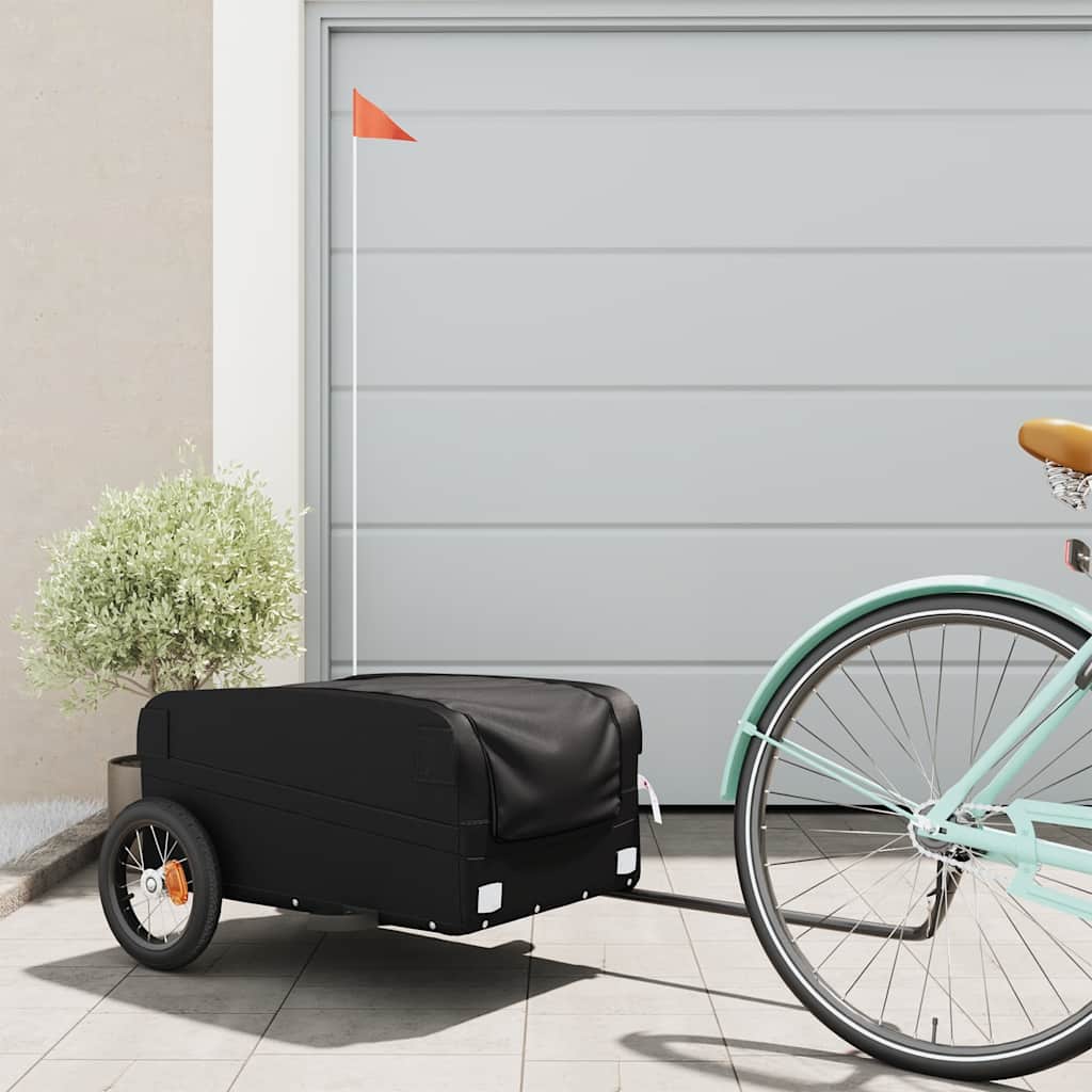vidaXL Bike Trailer Black 30 kg Iron 1