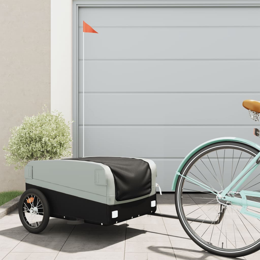 vidaXL Bike Trailer Black and 45 kg Iron Width 126 cm