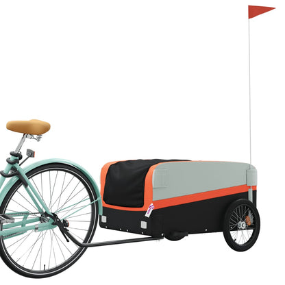 vidaXL Bike Trailer Black and Orange 45 kg Iron 3