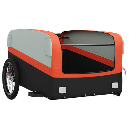 vidaXL Bike Trailer Black and Orange 45 kg Iron 5