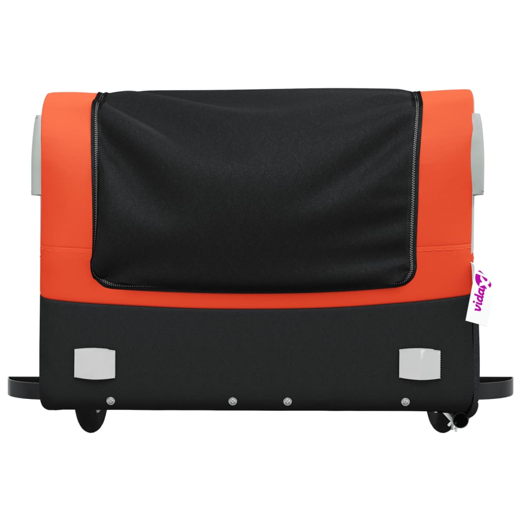 vidaXL Bike Trailer Black and Orange 45 kg Iron 6