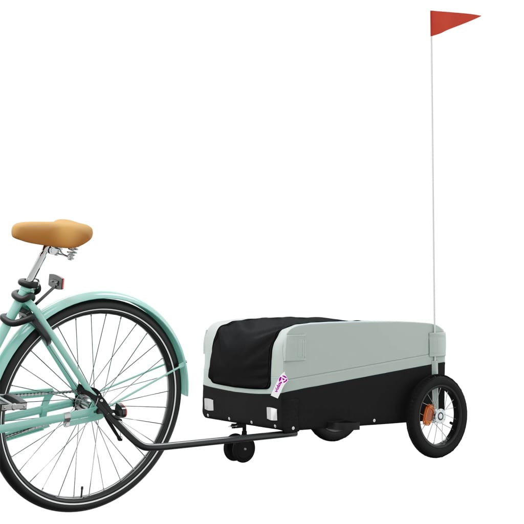 vidaXL Bike Trailer Black and Grey 30 kg Iron 3