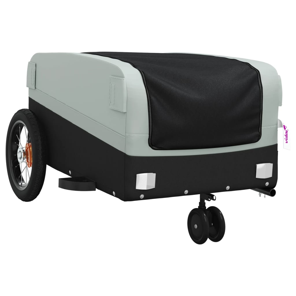 vidaXL Bike Trailer Black and Grey 30 kg Iron 4