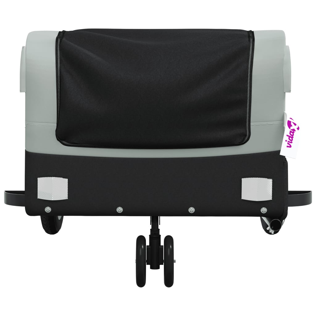 vidaXL Bike Trailer Black and Grey 30 kg Iron 6