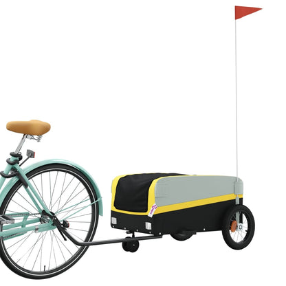 vidaXL Bike Trailer Black and Yellow 30 kg Iron 3