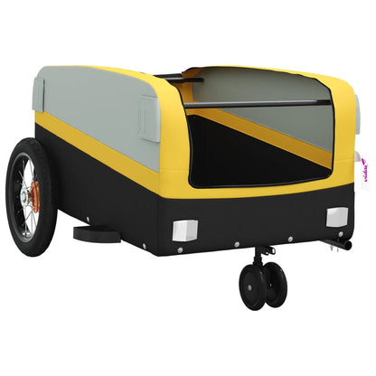 vidaXL Bike Trailer Black and Yellow 30 kg Iron 5