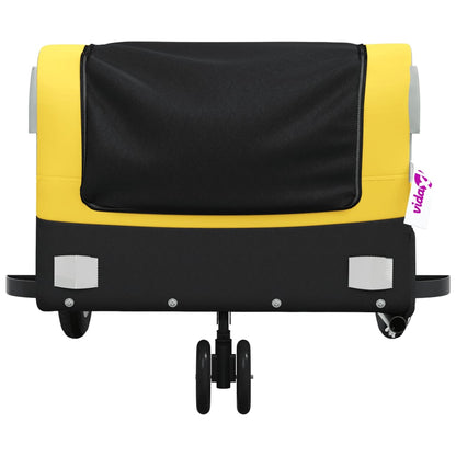 vidaXL Bike Trailer Black and Yellow 30 kg Iron 6