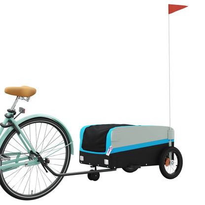 vidaXL Bike Trailer Black and Blue 30 kg Iron 3