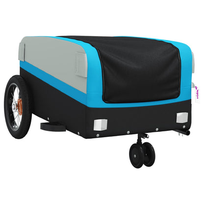 vidaXL Bike Trailer Black and Blue 30 kg Iron 4