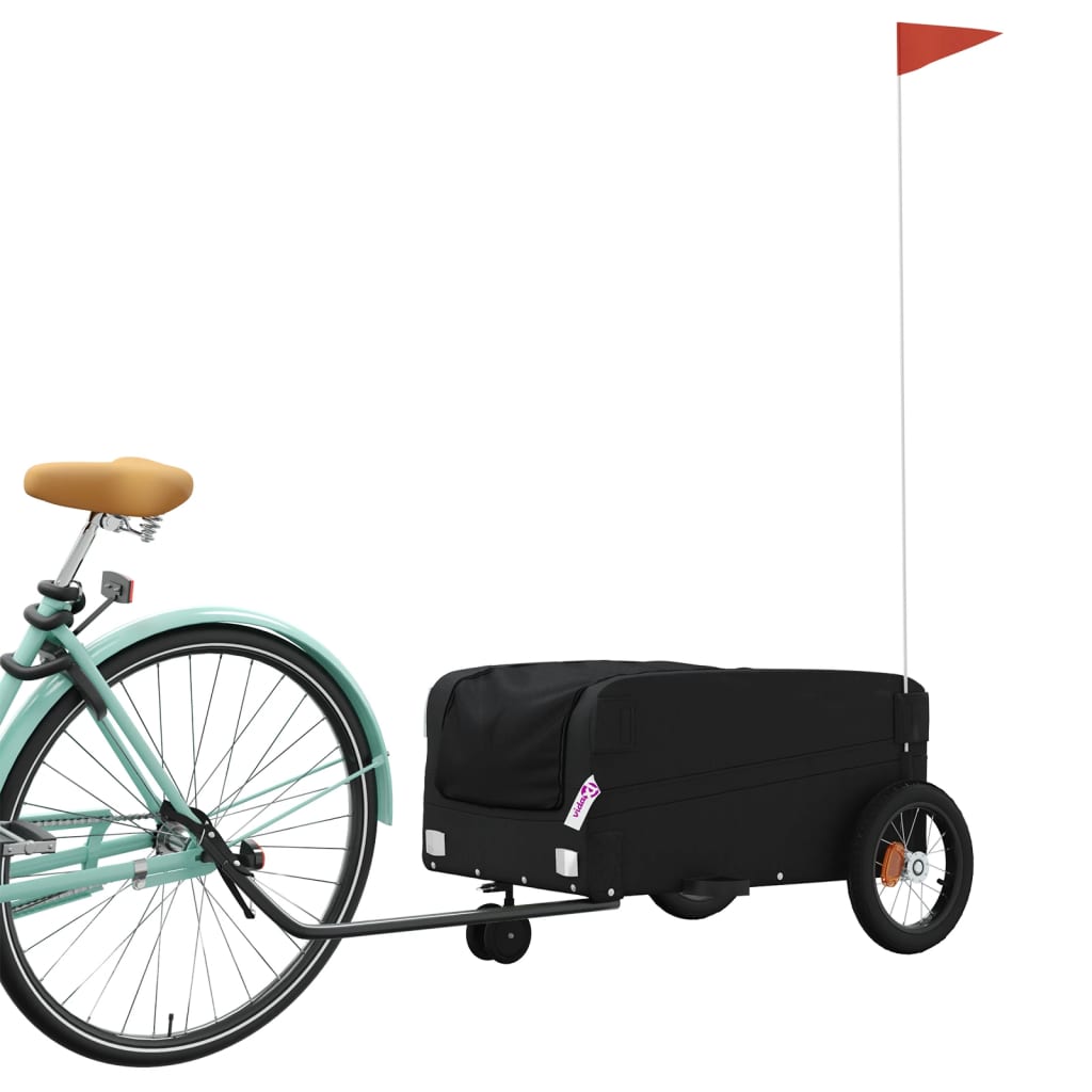 vidaXL Bike Trailer Black 30 kg Iron 3