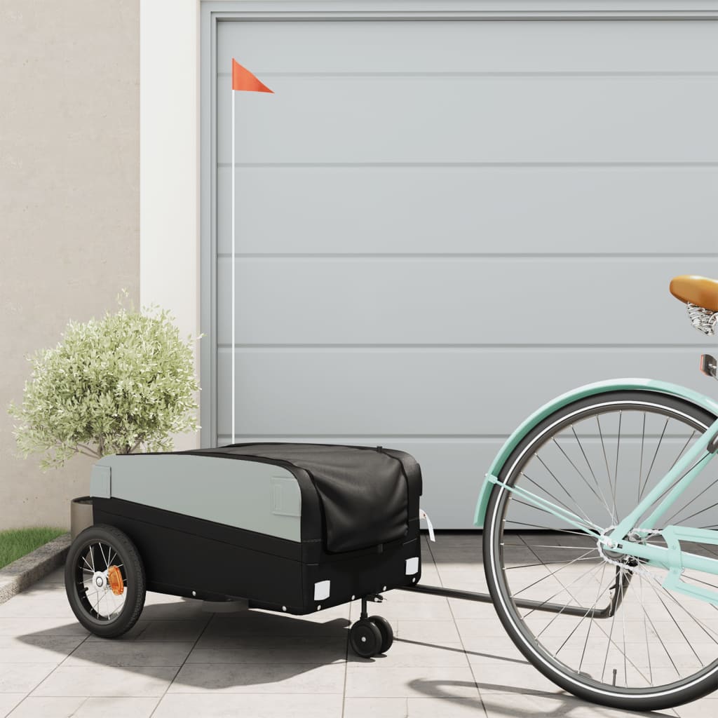 vidaXL Bike Trailer Black 30 kg Iron 1