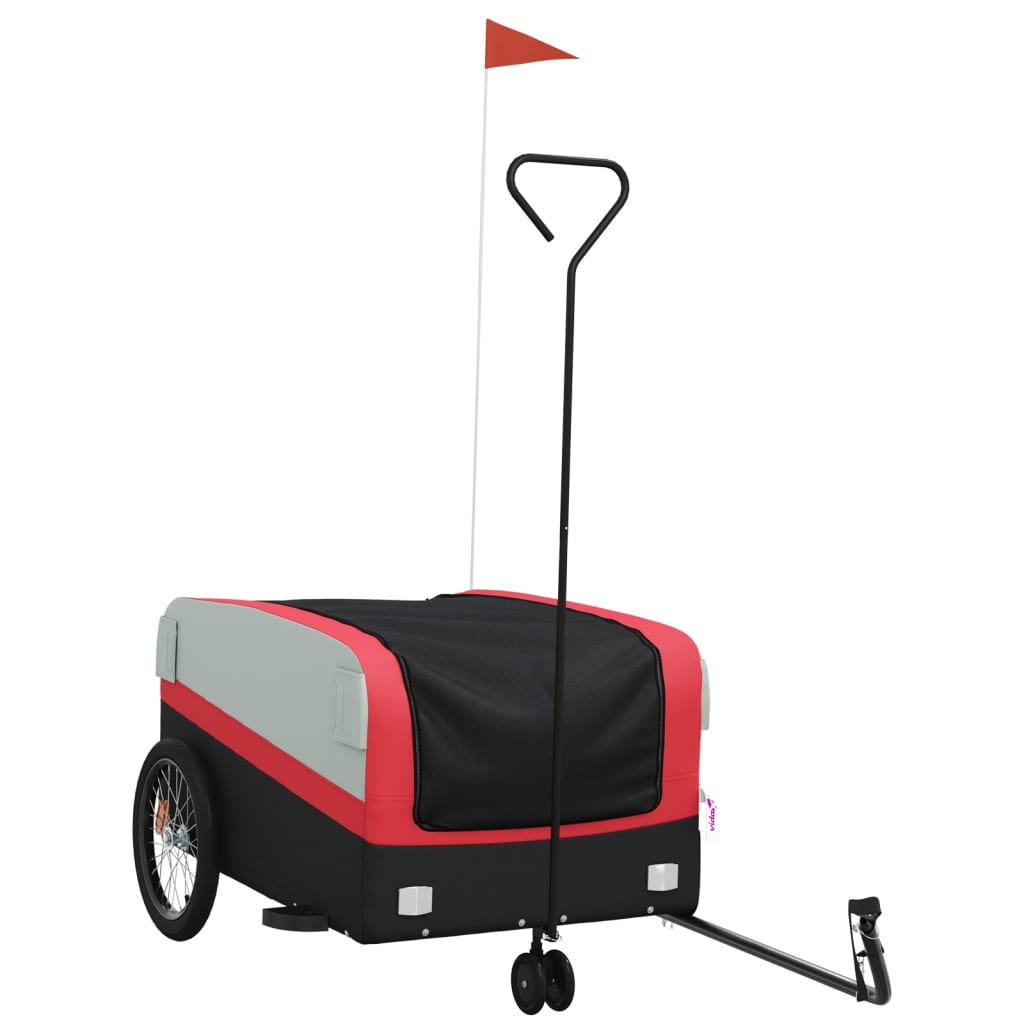 vidaXL Bike Trailer Black and Red 45 kg Iron 2