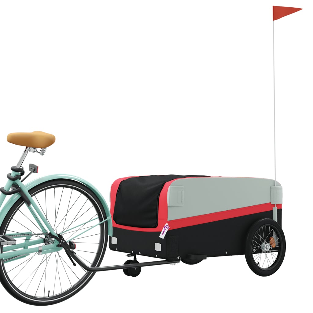 vidaXL Bike Trailer Black and Red 45 kg Iron 3