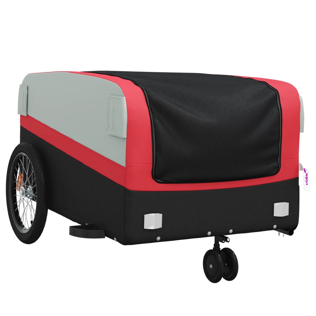 vidaXL Bike Trailer Black and Red 45 kg Iron 4