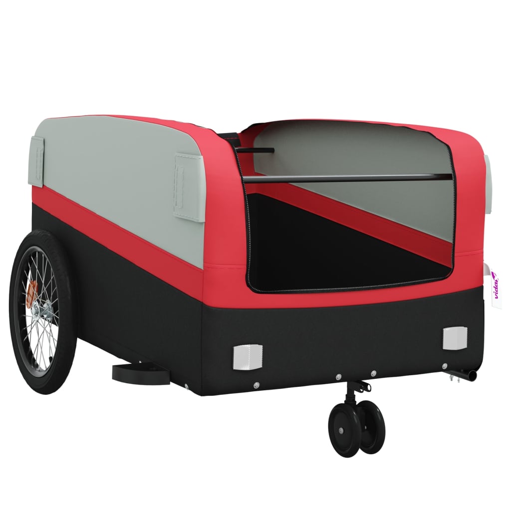 vidaXL Bike Trailer Black and Red 45 kg Iron 5