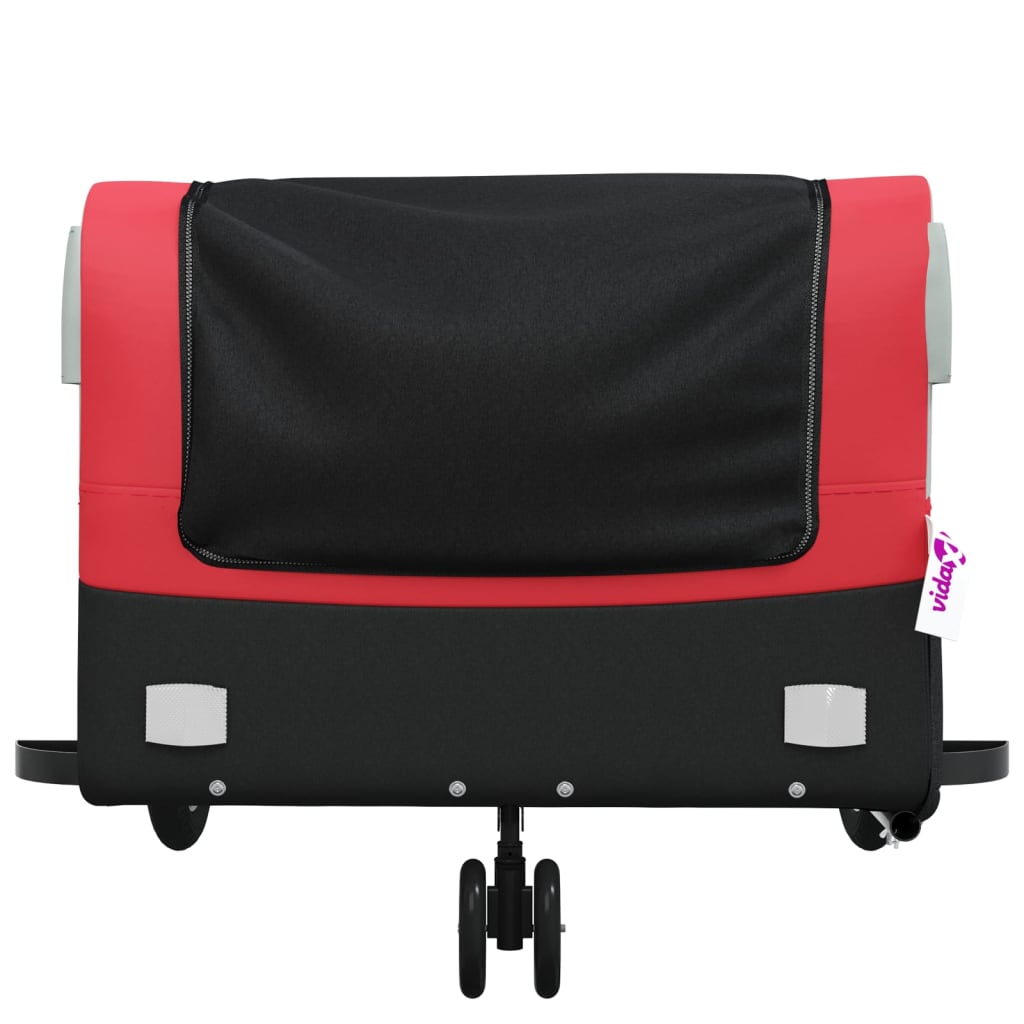 vidaXL Bike Trailer Black and Red 45 kg Iron 6