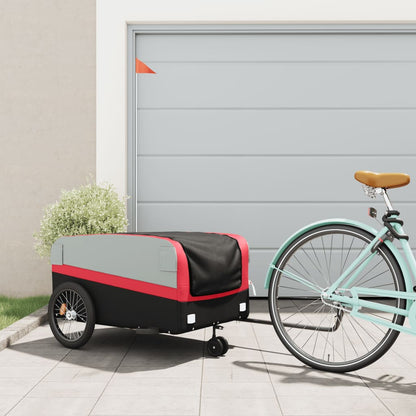 vidaXL Bike Trailer Black and Red 45 kg Iron 1