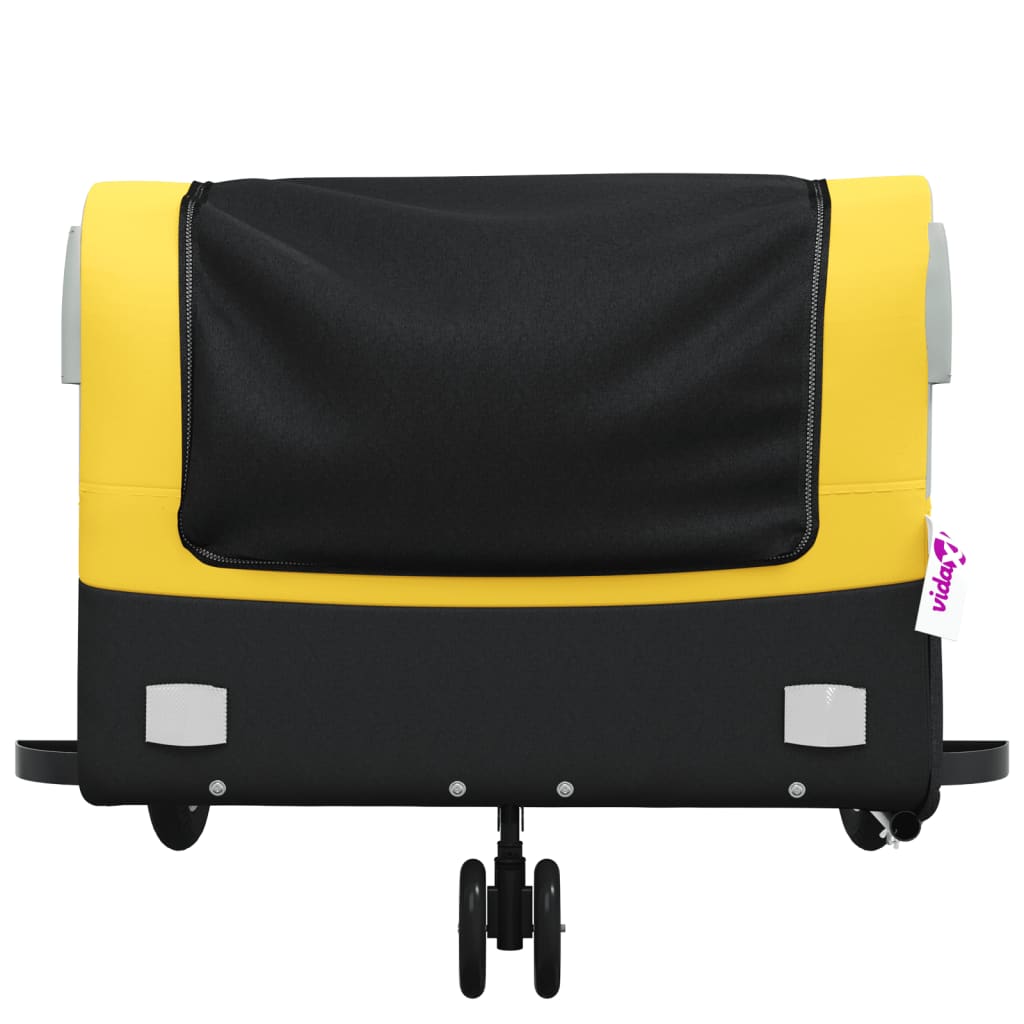 vidaXL Bike Trailer Black and Yellow 45 kg Iron 6