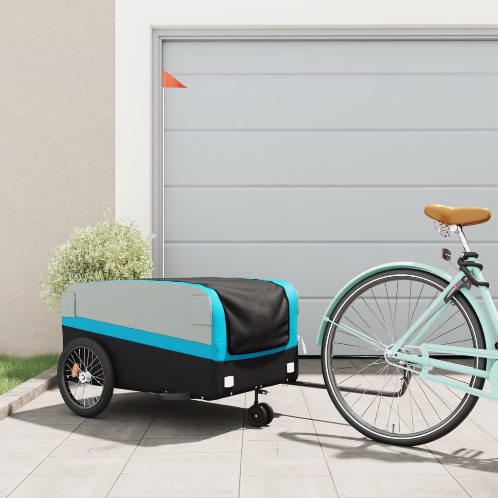 vidaXL Bike Trailer Black and 45 kg Iron Width 126 cm