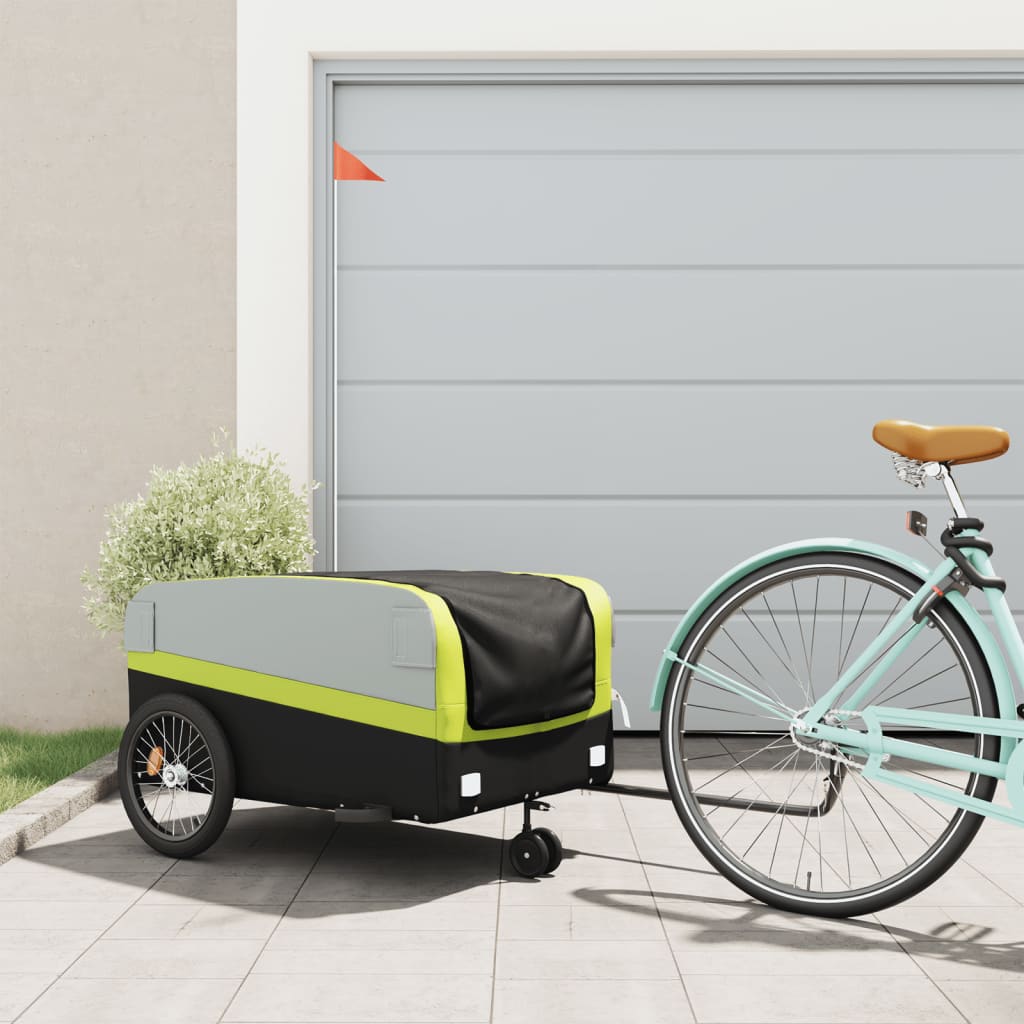 vidaXL Bike Trailer Black and 45 kg Iron Width 126 cm