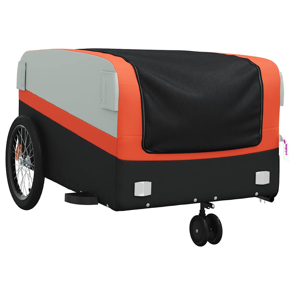 Bike Trailer Black and 45 kg Iron Width 138 cm Orange