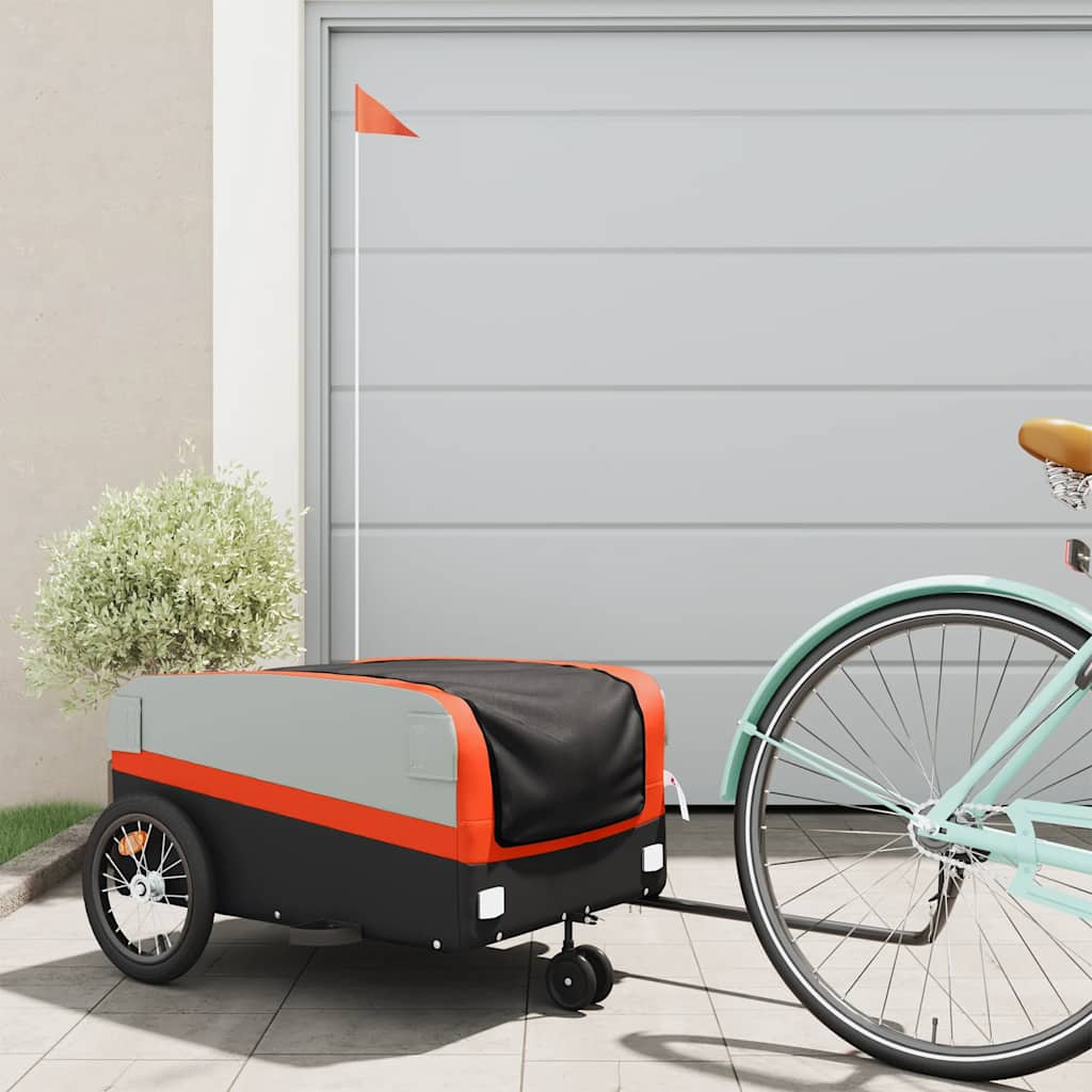 Bike Trailer Black and 45 kg Iron Width 138 cm Orange