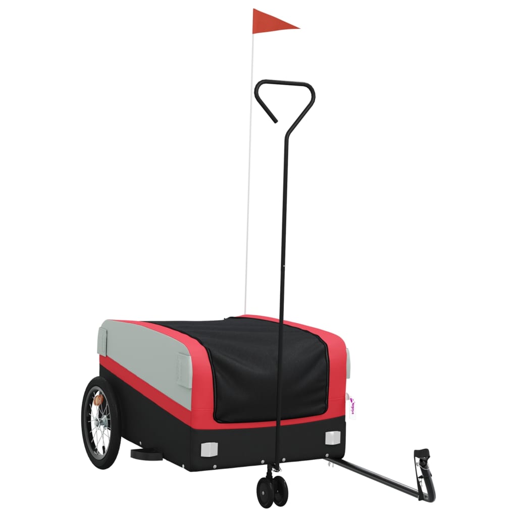 vidaXL Bike Trailer Black and Red 45 kg Iron 2