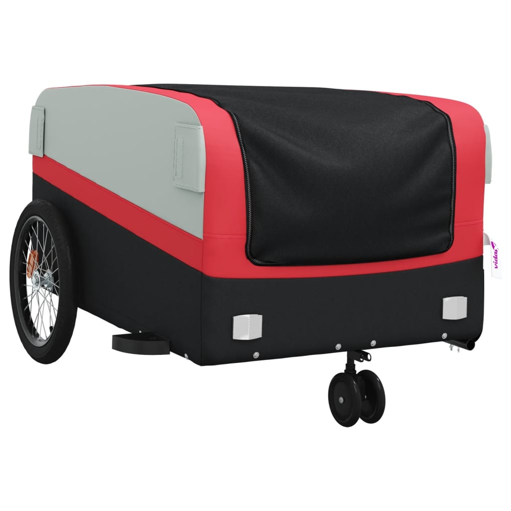 vidaXL Bike Trailer Black and Red 45 kg Iron 4