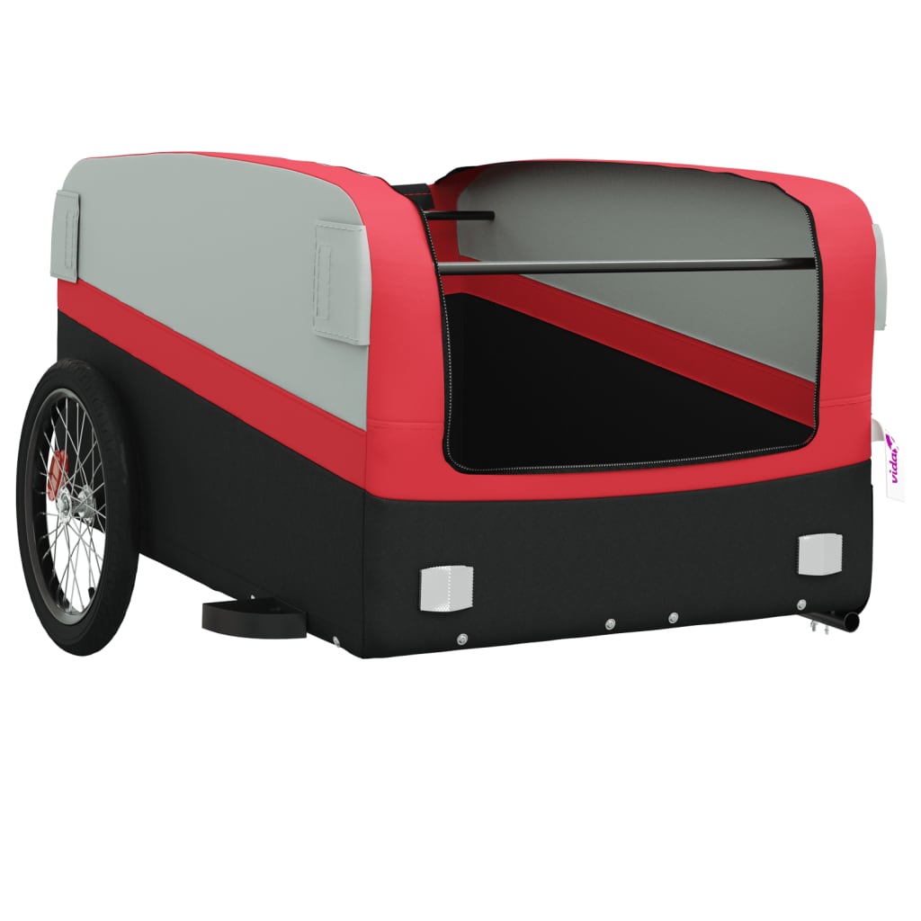 vidaXL Bike Trailer Black and Red 45 kg Iron 5