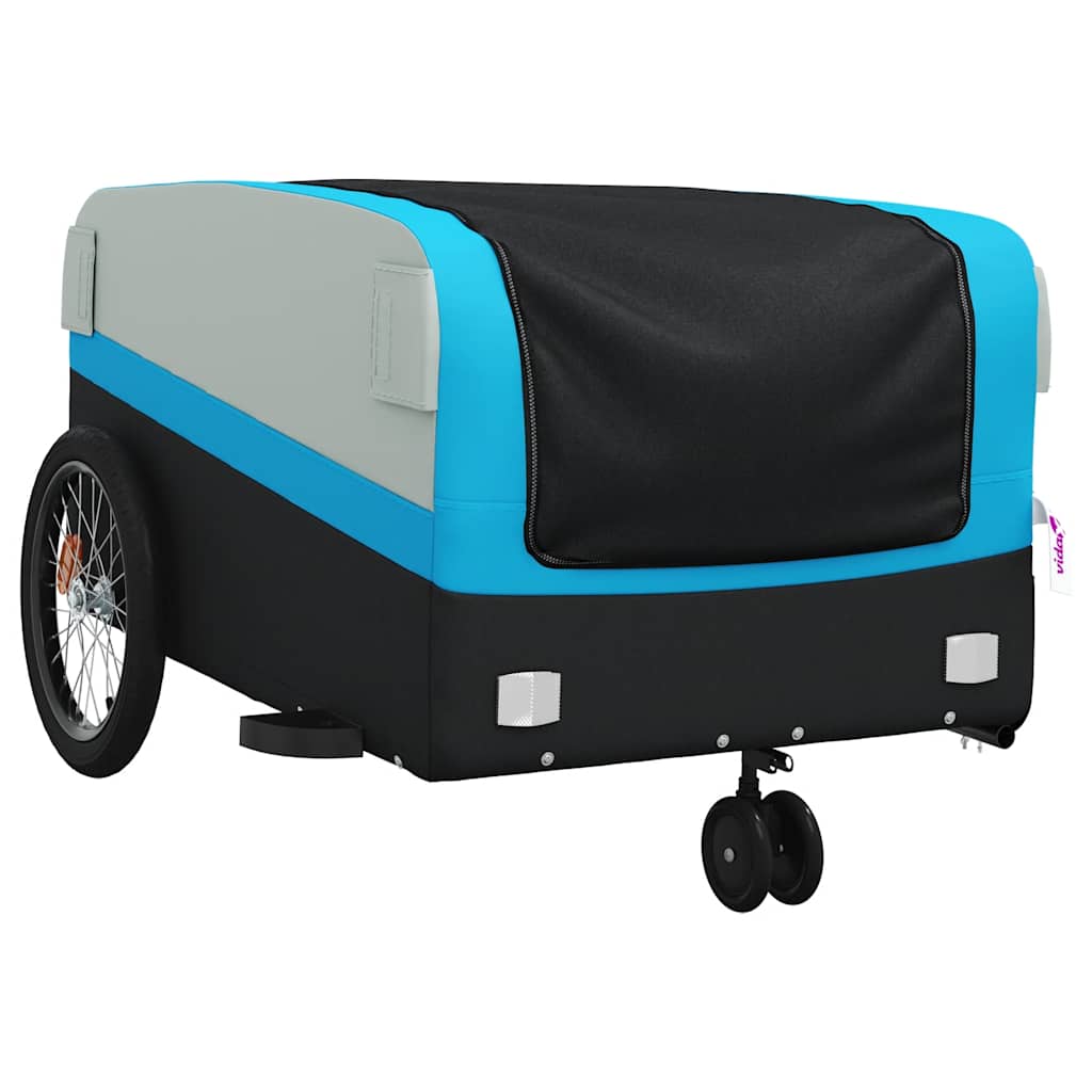 Bike Trailer Black and 45 kg Iron Width 138 cm Blue