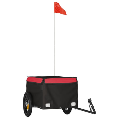 vidaXL Bike Trailer Black and Red 30 kg Iron 2
