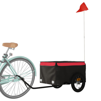 vidaXL Bike Trailer Black and Red 30 kg Iron 3