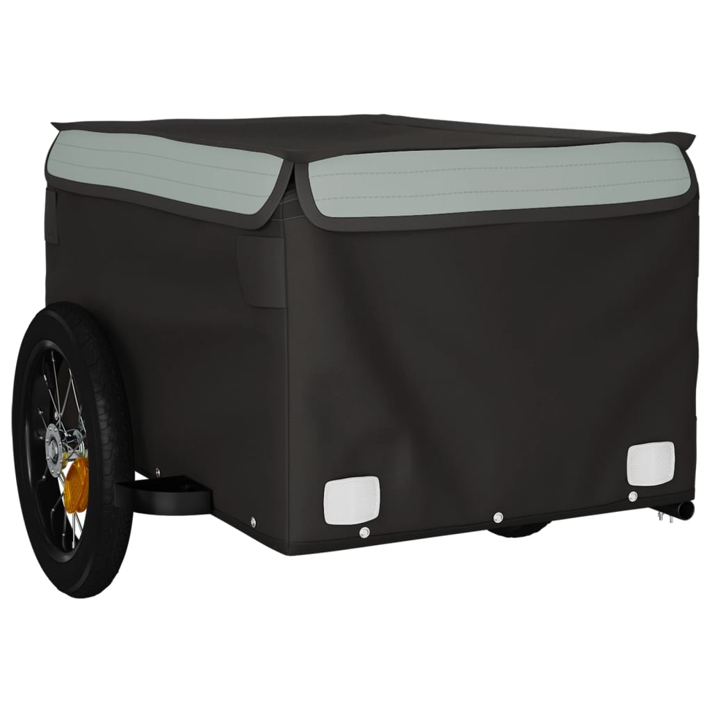 vidaXL Bike Trailer Black and Grey 30 kg Iron 4