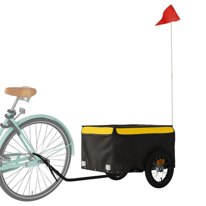 vidaXL Bike Trailer Black and Yellow 30 kg Iron 3