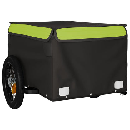 vidaXL Bike Trailer Black and Green 30 kg Iron 4