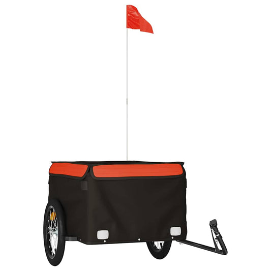 vidaXL Bike Trailer Black and Orange 45 kg Iron 2