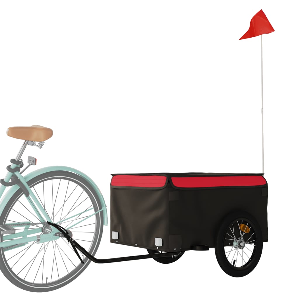 vidaXL Bike Trailer Black and Red 45 kg Iron 3