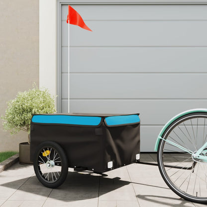 vidaXL Bike Trailer Black and Blue 45 kg Iron 1