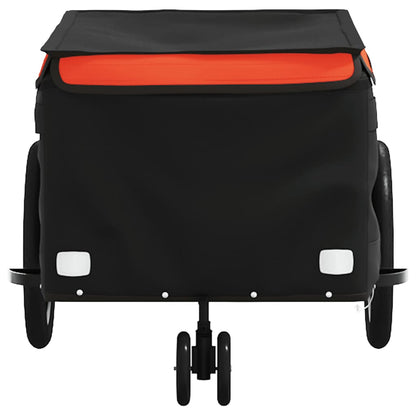 vidaXL Bike Trailer Black and Orange 30 kg Iron 6