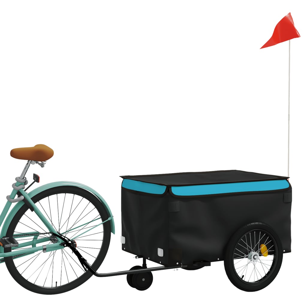 vidaXL Bike Trailer Black and Blue 30 kg Iron 3