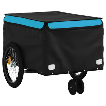 vidaXL Bike Trailer Black and Blue 30 kg Iron 4