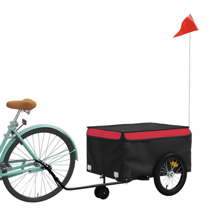 vidaXL Bike Trailer Black and Red 45 kg Iron 3