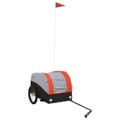 vidaXL Bike Trailer Black and Orange 30 kg Iron 2